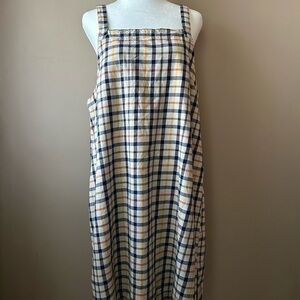 RVCA Plaid Overall Sleeveless Mini Dress